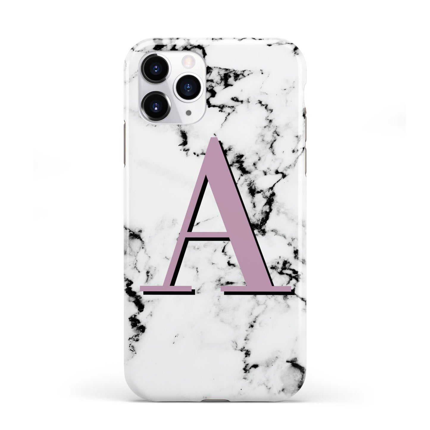 Personalised Purple Single Initial Marble iPhone 11 Pro 3D Tough Case