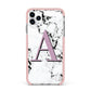 Personalised Purple Single Initial Marble iPhone 11 Pro Max Impact Pink Edge Case