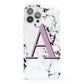 Personalised Purple Single Initial Marble iPhone 13 Pro Max Full Wrap 3D Snap Case
