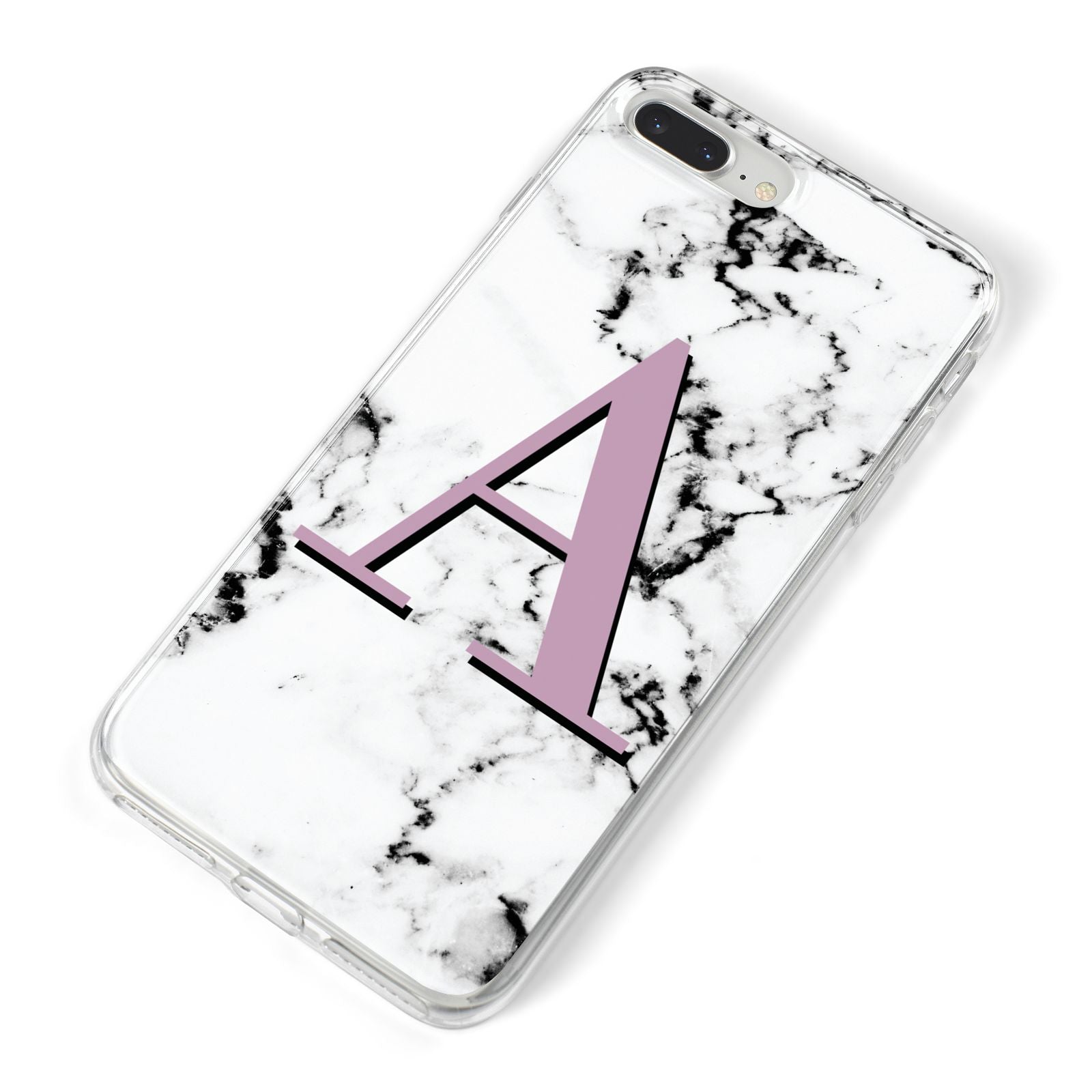 Personalised Purple Single Initial Marble iPhone 8 Plus Bumper Case on Silver iPhone Alternative Image