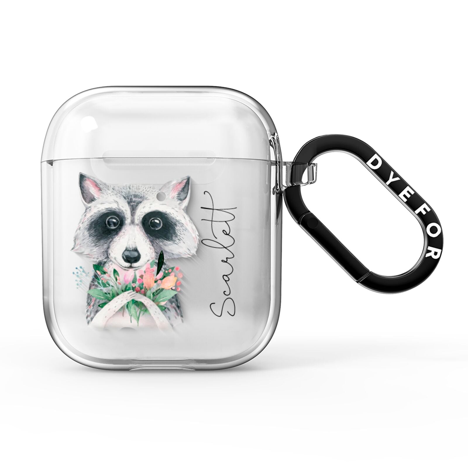 Personalised Raccoon AirPods Clear Case