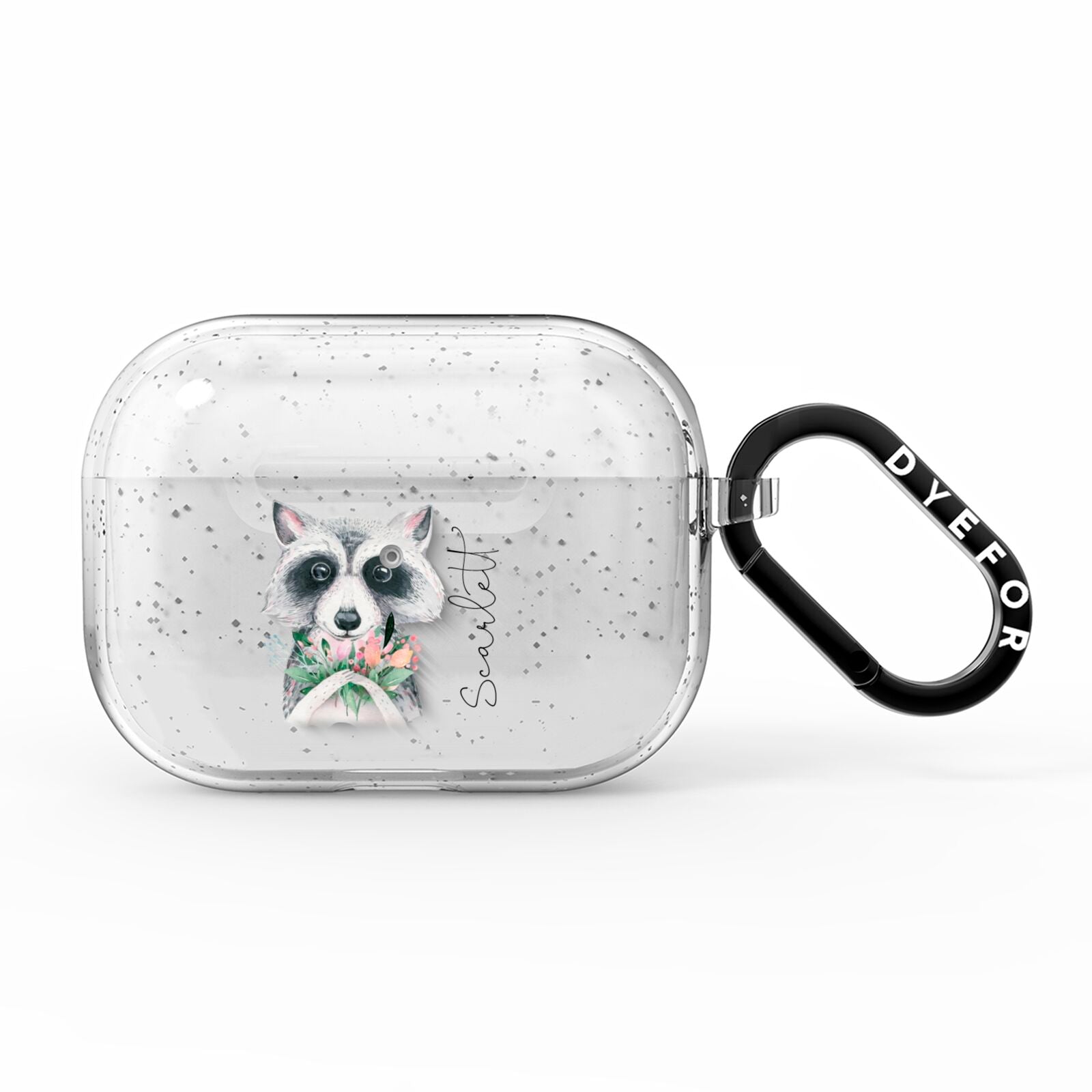 Personalised Raccoon AirPods Pro Glitter Case