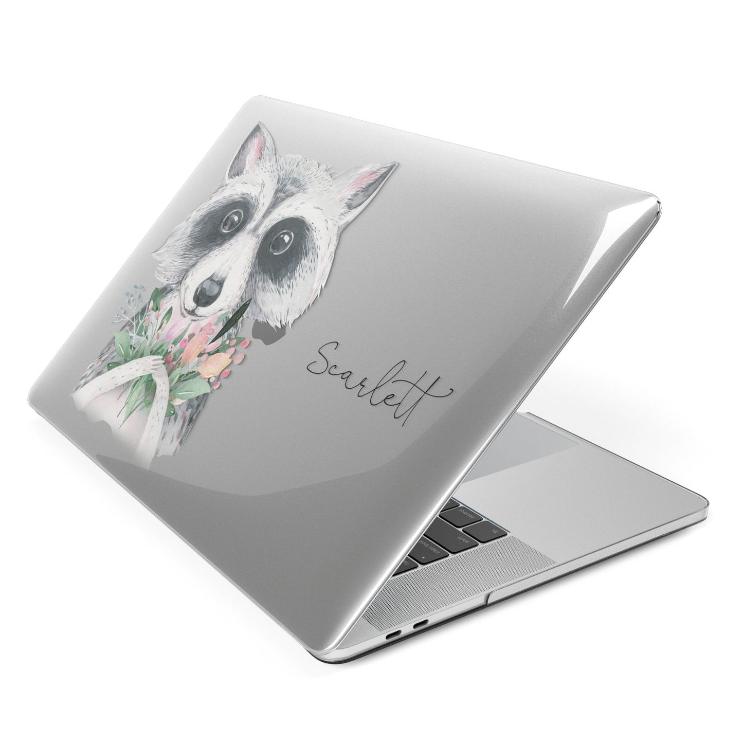 Personalised Raccoon Apple MacBook Case Side View