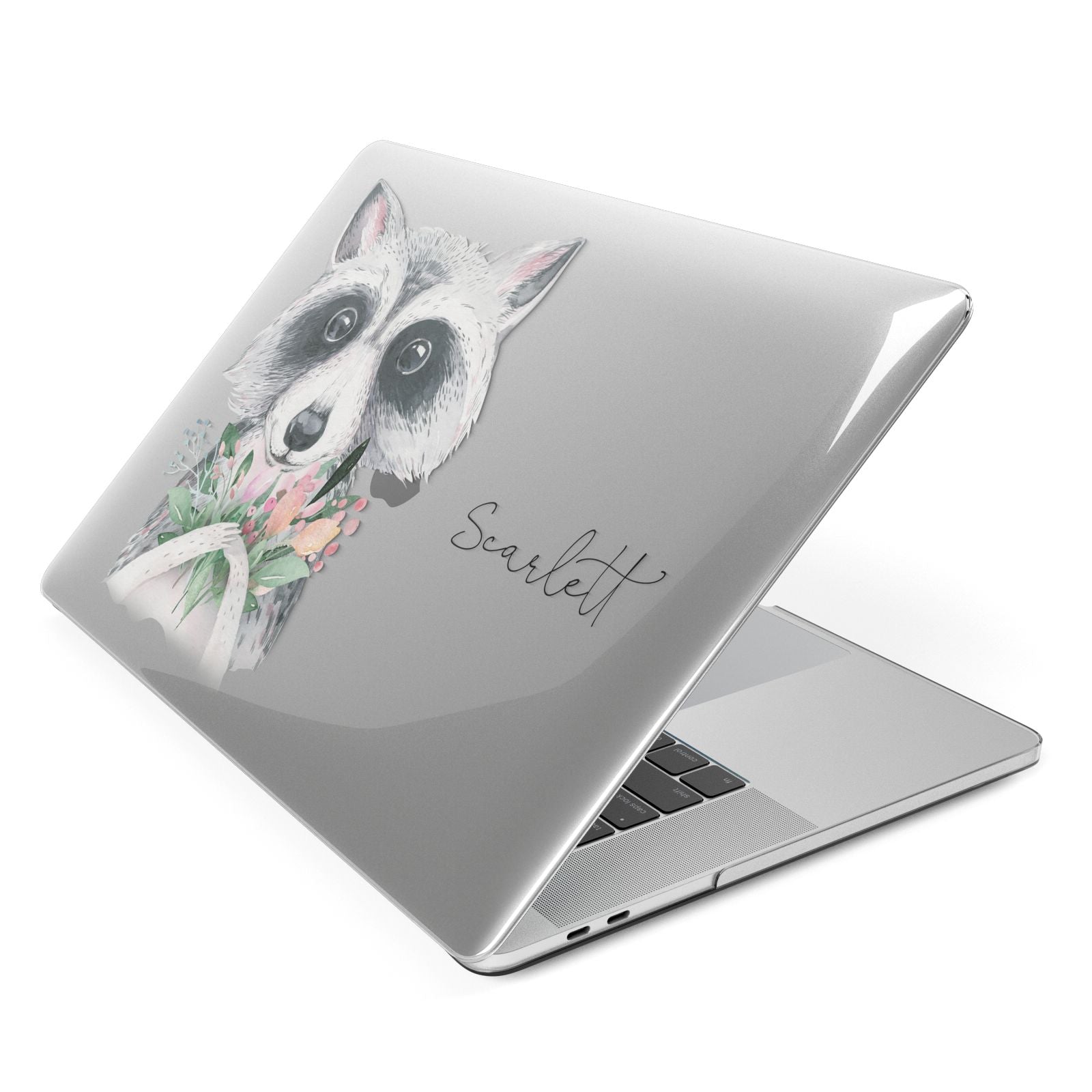 Personalised Raccoon Apple MacBook Case Side View