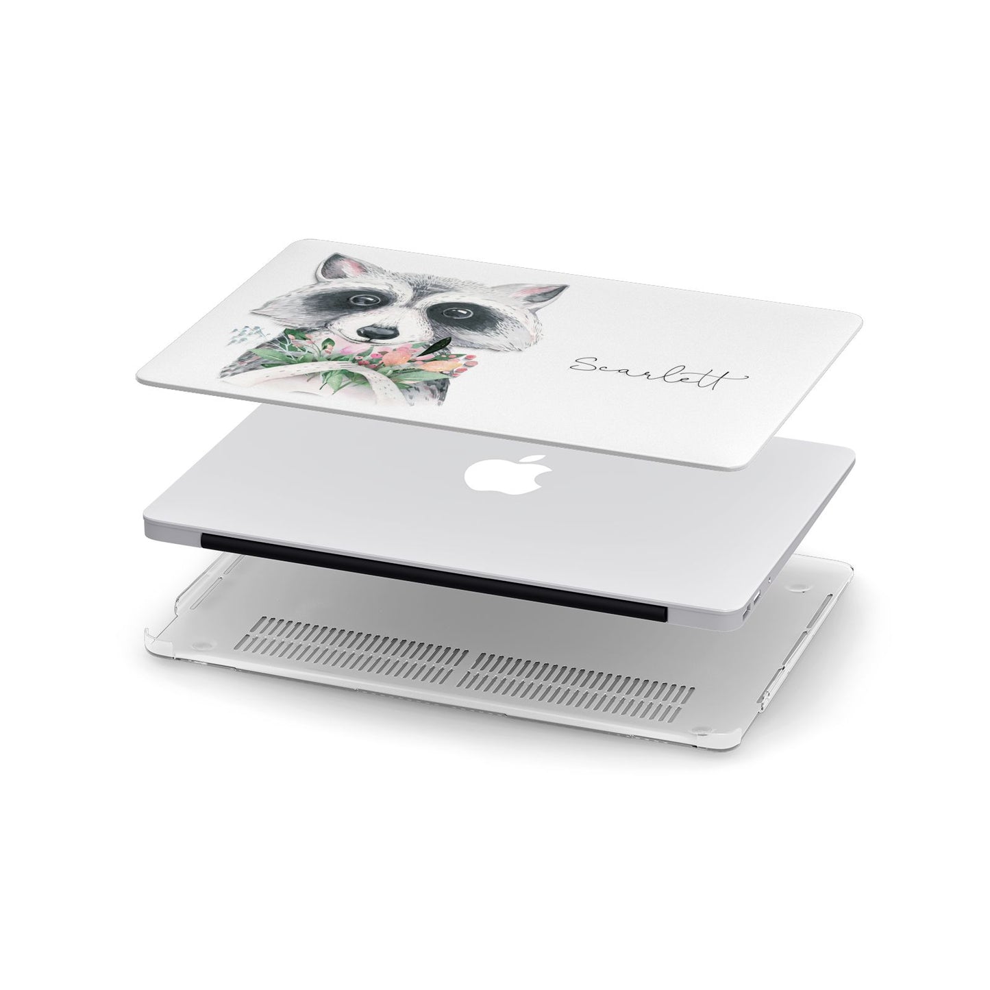 Personalised Raccoon Apple MacBook Case in Detail