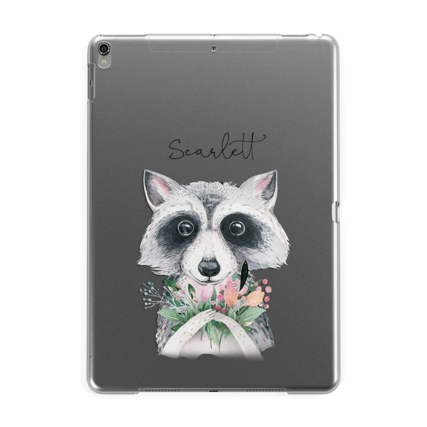 Personalised Raccoon Apple iPad Grey Case