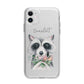 Personalised Raccoon Apple iPhone 11 in White with Bumper Case