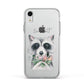 Personalised Raccoon Apple iPhone XR Impact Case White Edge on Silver Phone