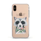 Personalised Raccoon Apple iPhone Xs Impact Case White Edge on Gold Phone
