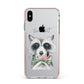 Personalised Raccoon Apple iPhone Xs Max Impact Case Pink Edge on Silver Phone