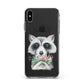 Personalised Raccoon Apple iPhone Xs Max Impact Case White Edge on Black Phone