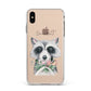 Personalised Raccoon Apple iPhone Xs Max Impact Case White Edge on Gold Phone