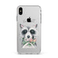 Personalised Raccoon Apple iPhone Xs Max Impact Case White Edge on Silver Phone