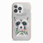 Personalised Raccoon iPhone 13 Pro TPU Impact Case with Pink Edges