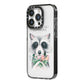 Personalised Raccoon iPhone 14 Pro Black Impact Case Side Angle on Silver phone