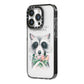 Personalised Raccoon iPhone 14 Pro Black Impact Case Side Angle on Silver phone