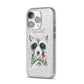 Personalised Raccoon iPhone 14 Pro Glitter Tough Case Silver Angled Image
