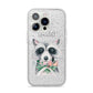 Personalised Raccoon iPhone 14 Pro Glitter Tough Case Silver