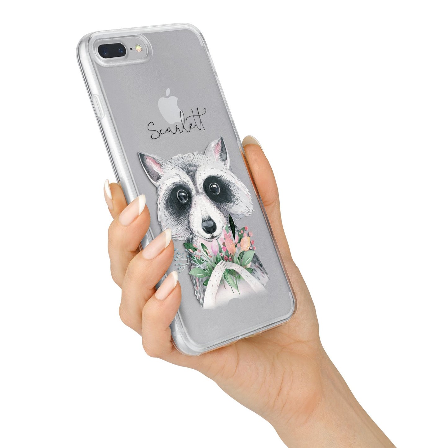 Personalised Raccoon iPhone 7 Plus Bumper Case on Silver iPhone Alternative Image