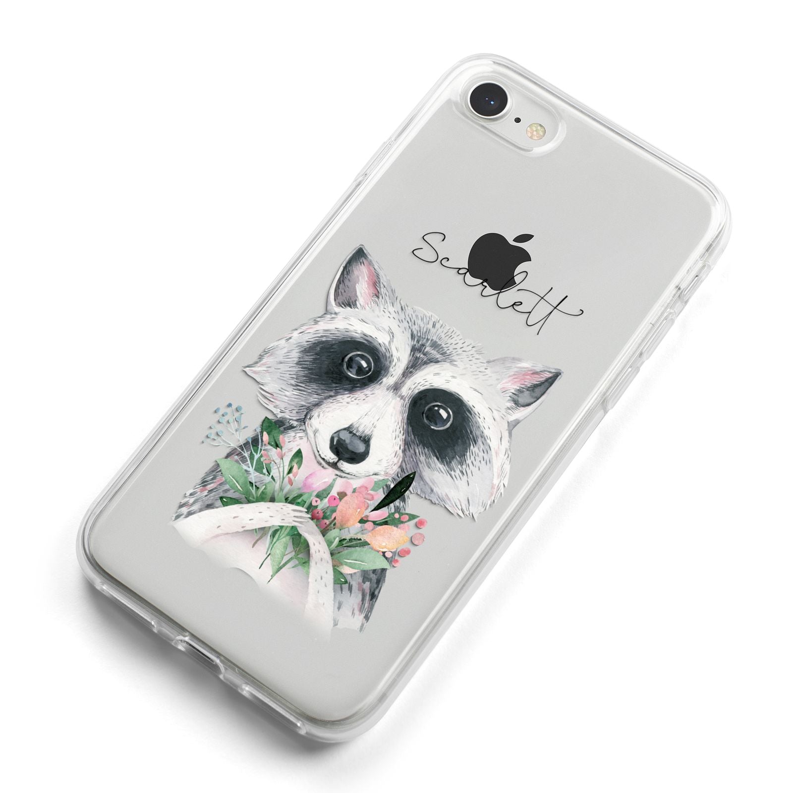 Personalised Raccoon iPhone 8 Bumper Case on Silver iPhone Alternative Image