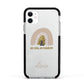 Personalised Rainbow Apple iPhone 11 in White with Black Impact Case