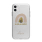 Personalised Rainbow Apple iPhone 11 in White with Bumper Case