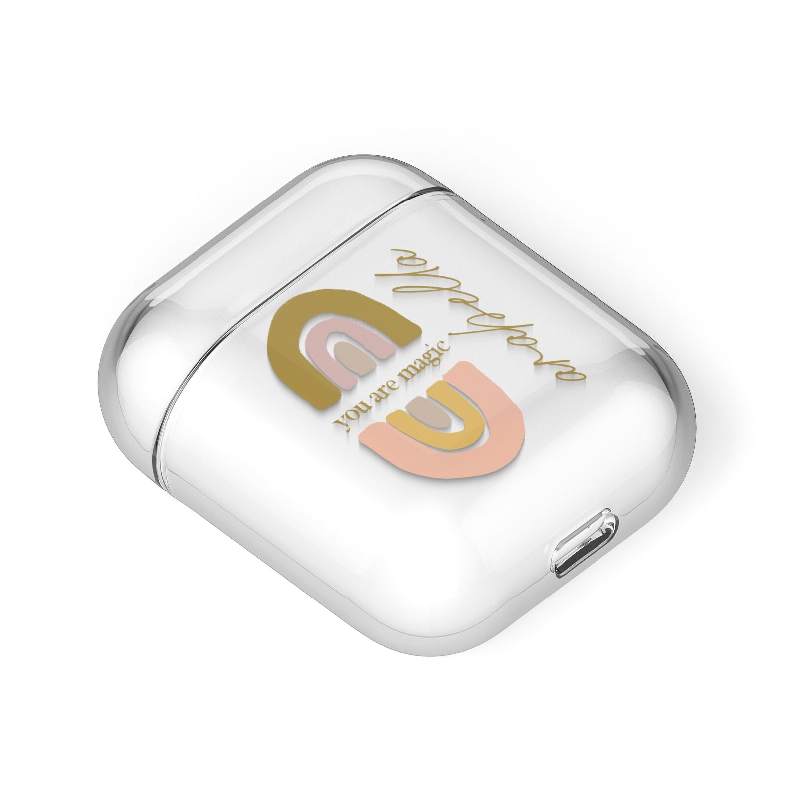 Personalised Rainbow Magic AirPods Case Laid Flat