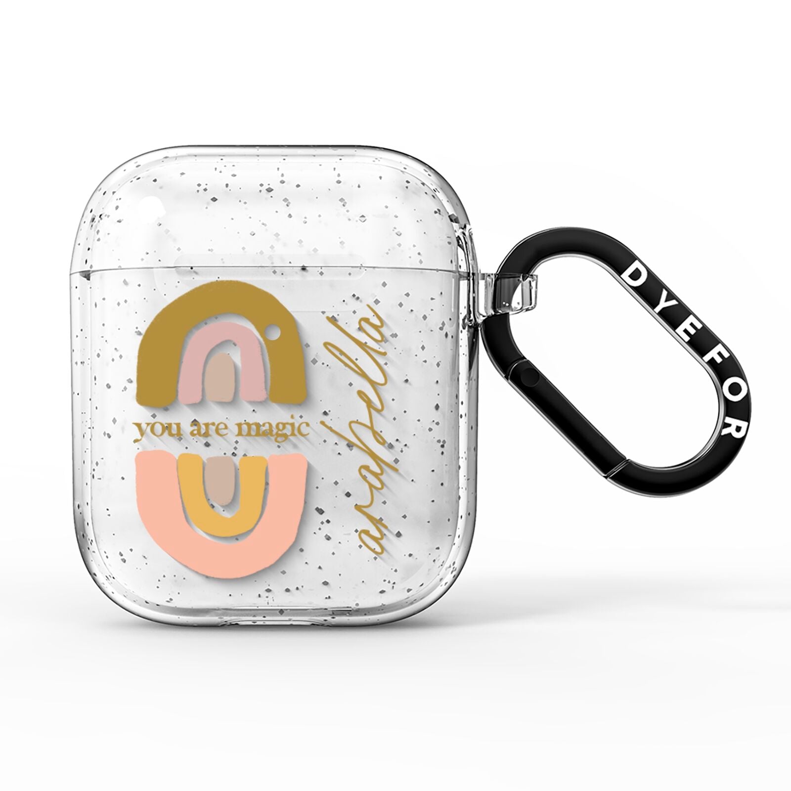 Personalised Rainbow Magic AirPods Glitter Case