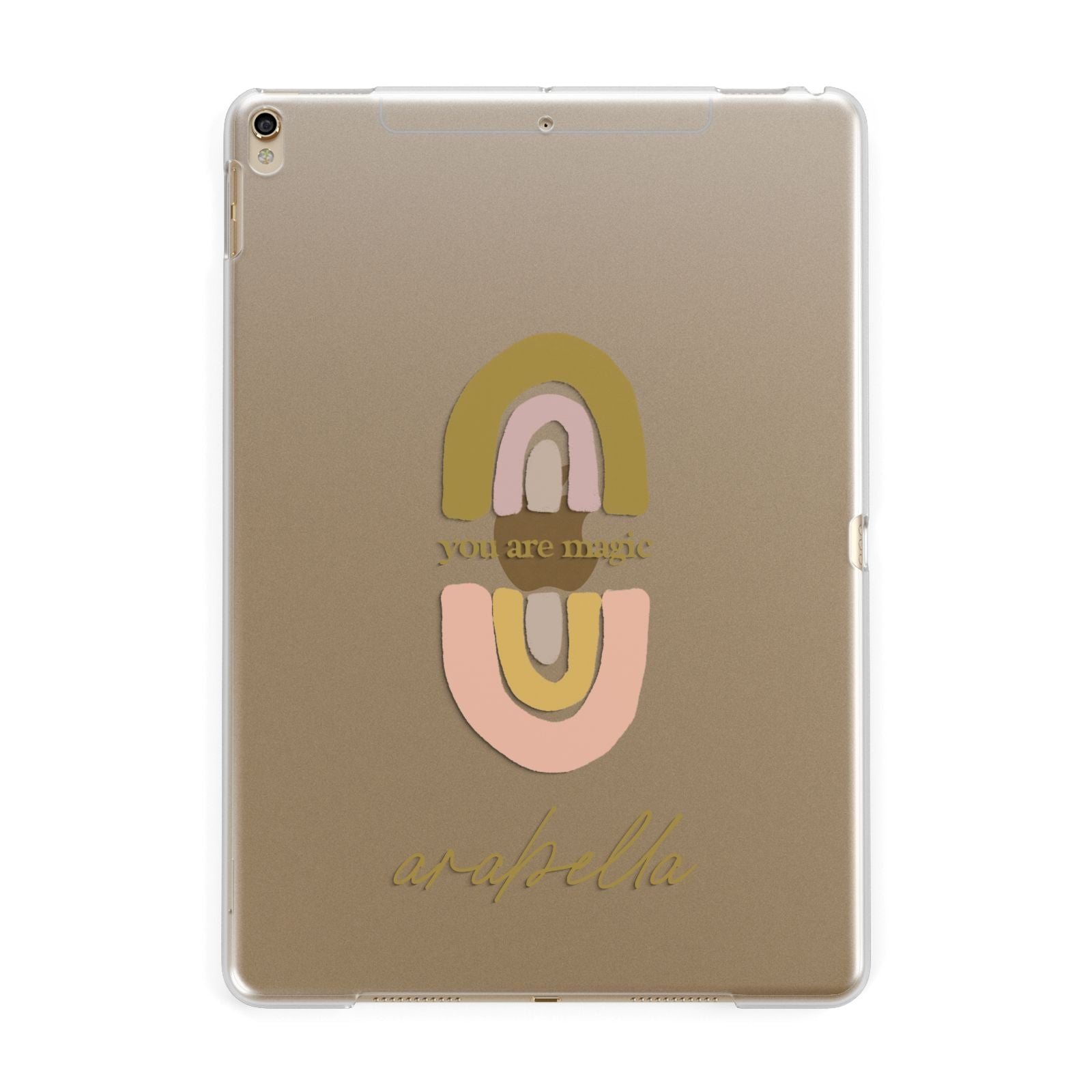 Personalised Rainbow Magic Apple iPad Gold Case