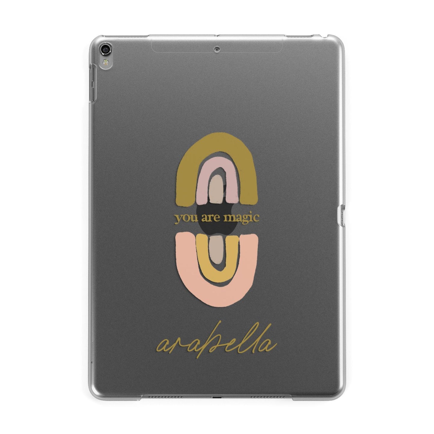 Personalised Rainbow Magic Apple iPad Grey Case
