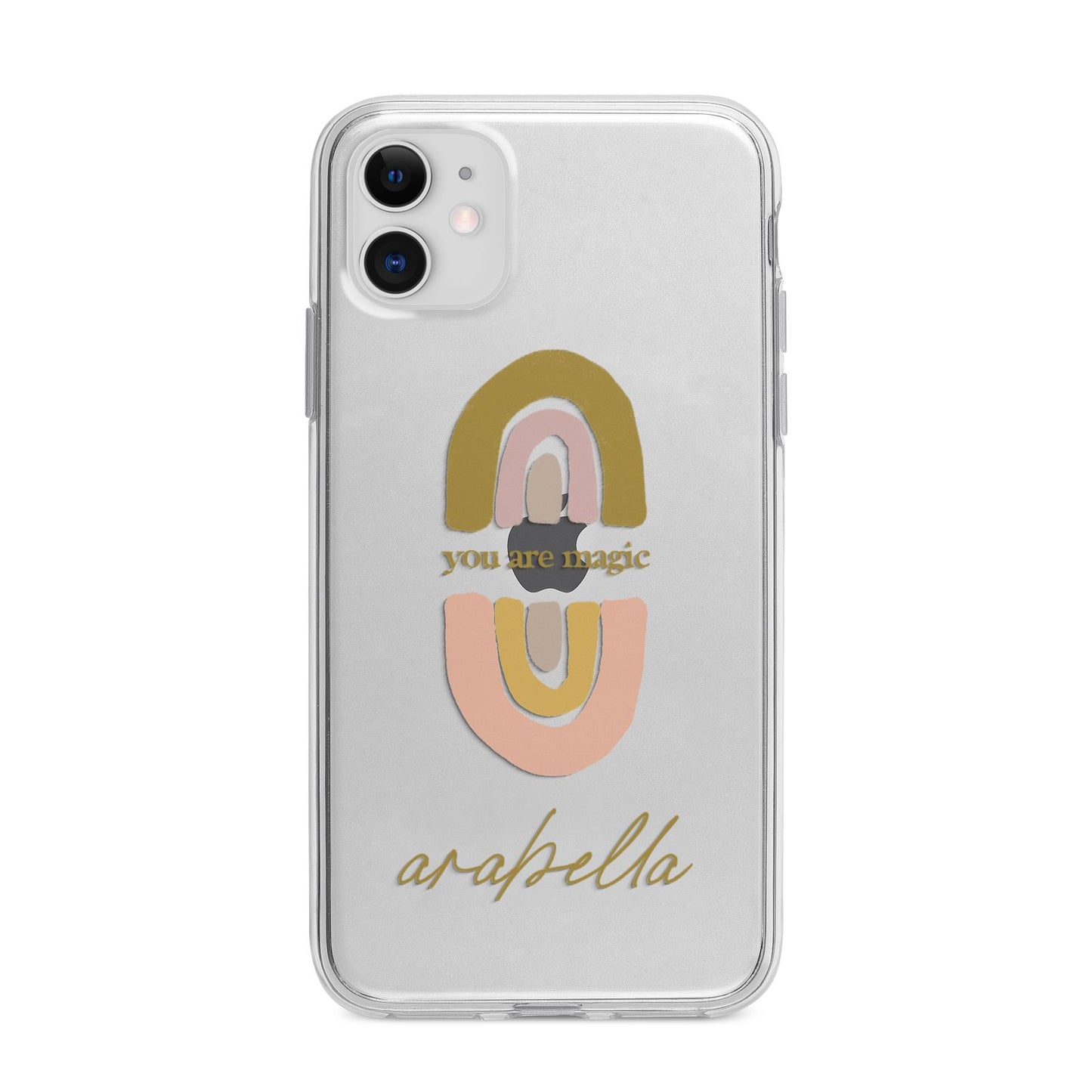 Personalised Rainbow Magic Apple iPhone 11 in White with Bumper Case