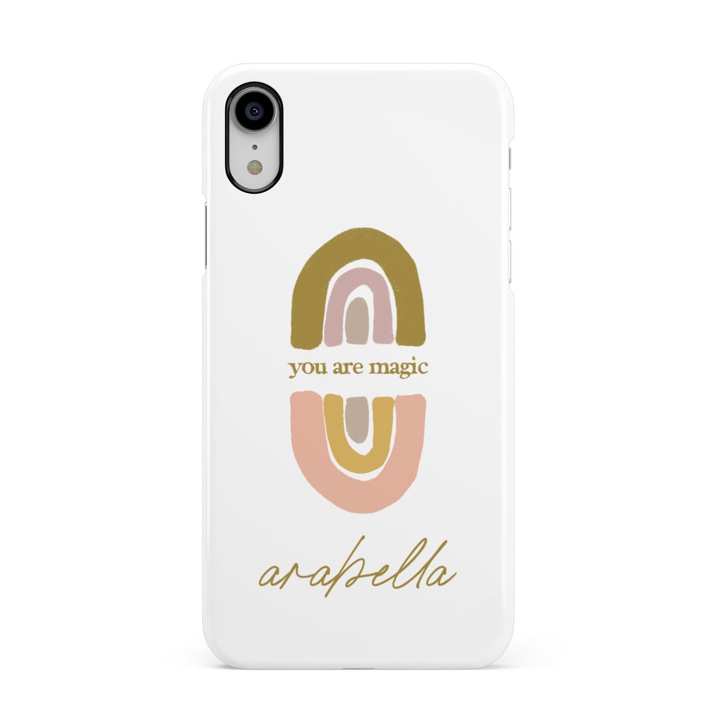 Personalised Rainbow Magic Apple iPhone XR White 3D Snap Case