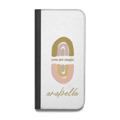 Personalised Rainbow Magic Vegan Leather Flip Samsung Case