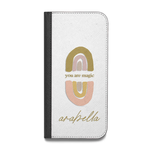 Personalised Rainbow Magic Vegan Leather Flip Samsung Case