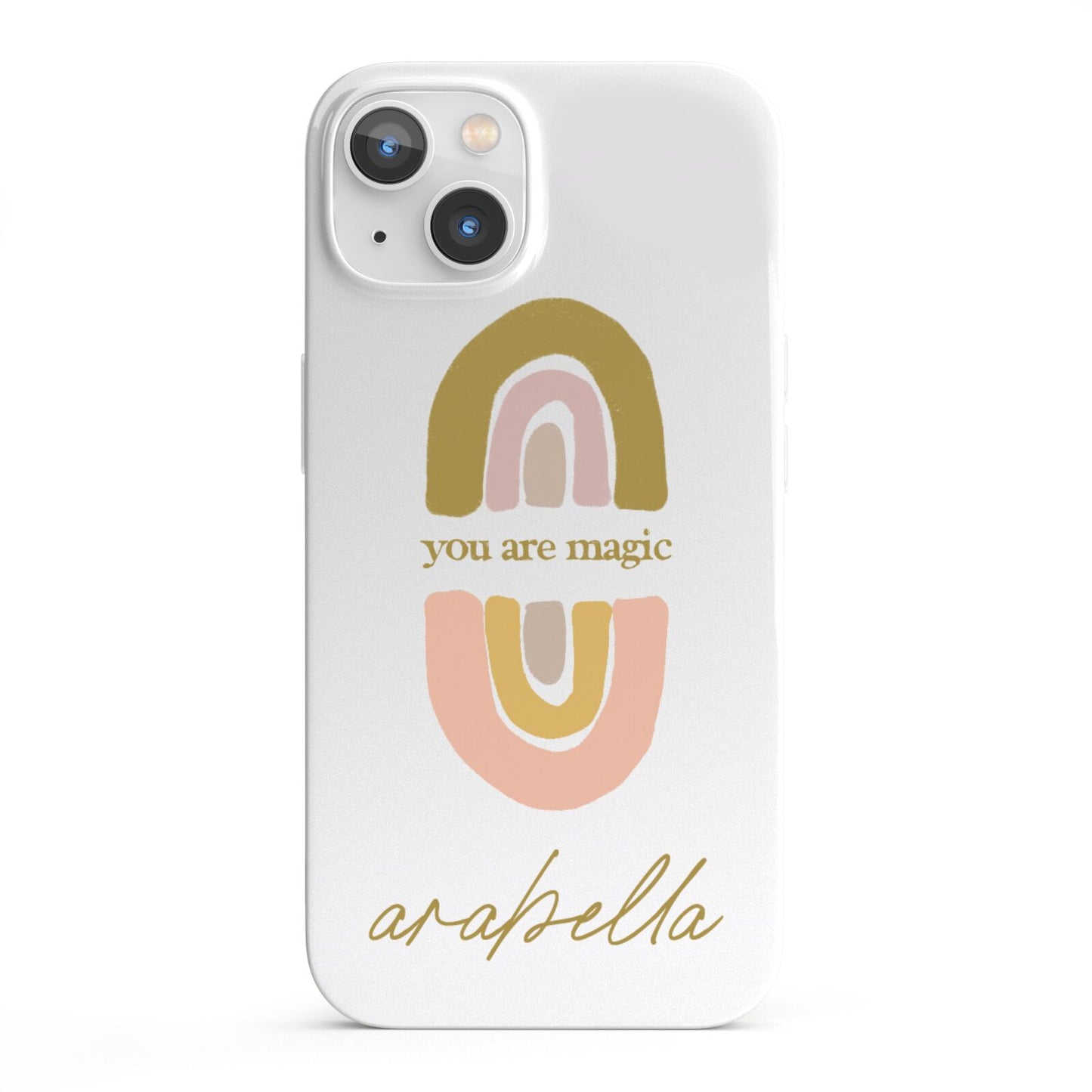 Personalised Rainbow Magic iPhone 13 Full Wrap 3D Snap Case