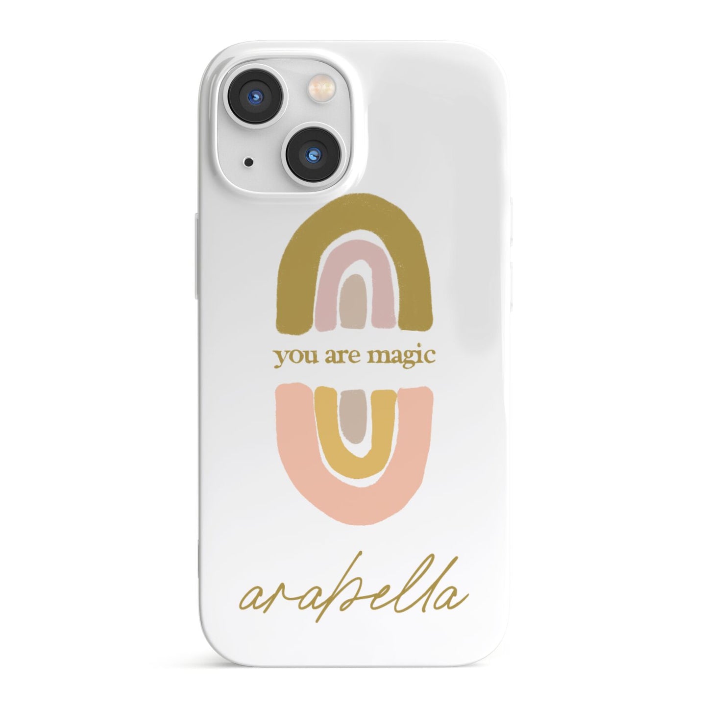 Personalised Rainbow Magic iPhone 13 Mini Full Wrap 3D Snap Case