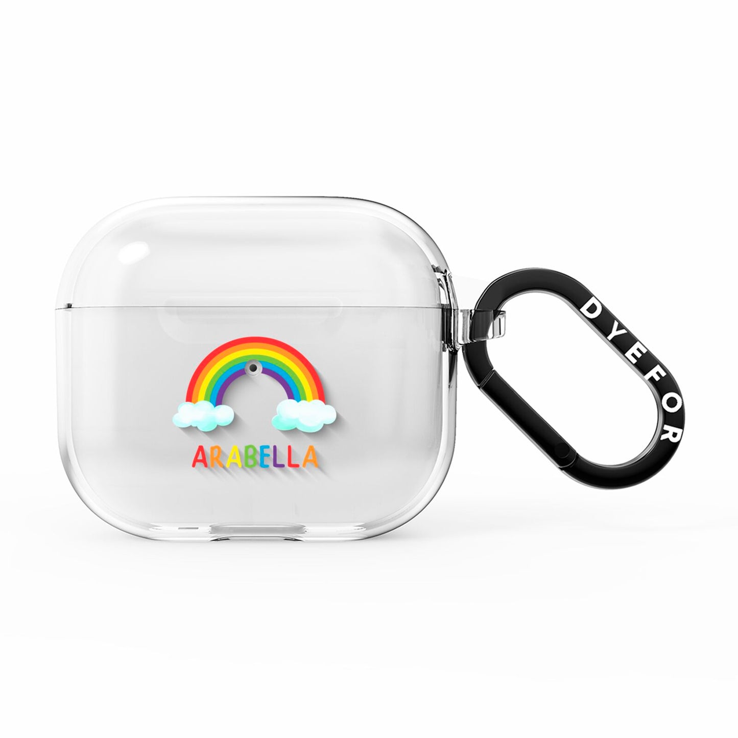 Personalised Rainbow Name AirPods Clear Case 3rd Gen