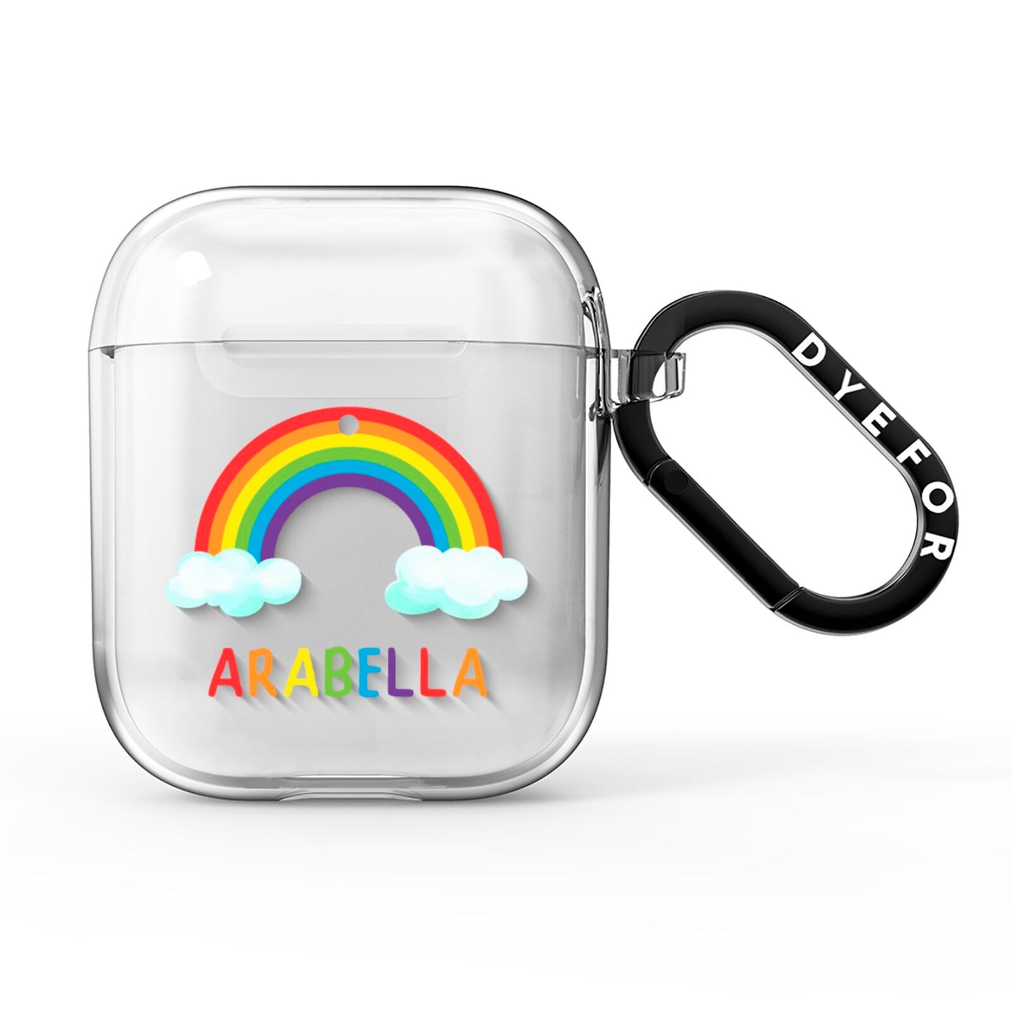 Personalised Rainbow Name AirPods Clear Case