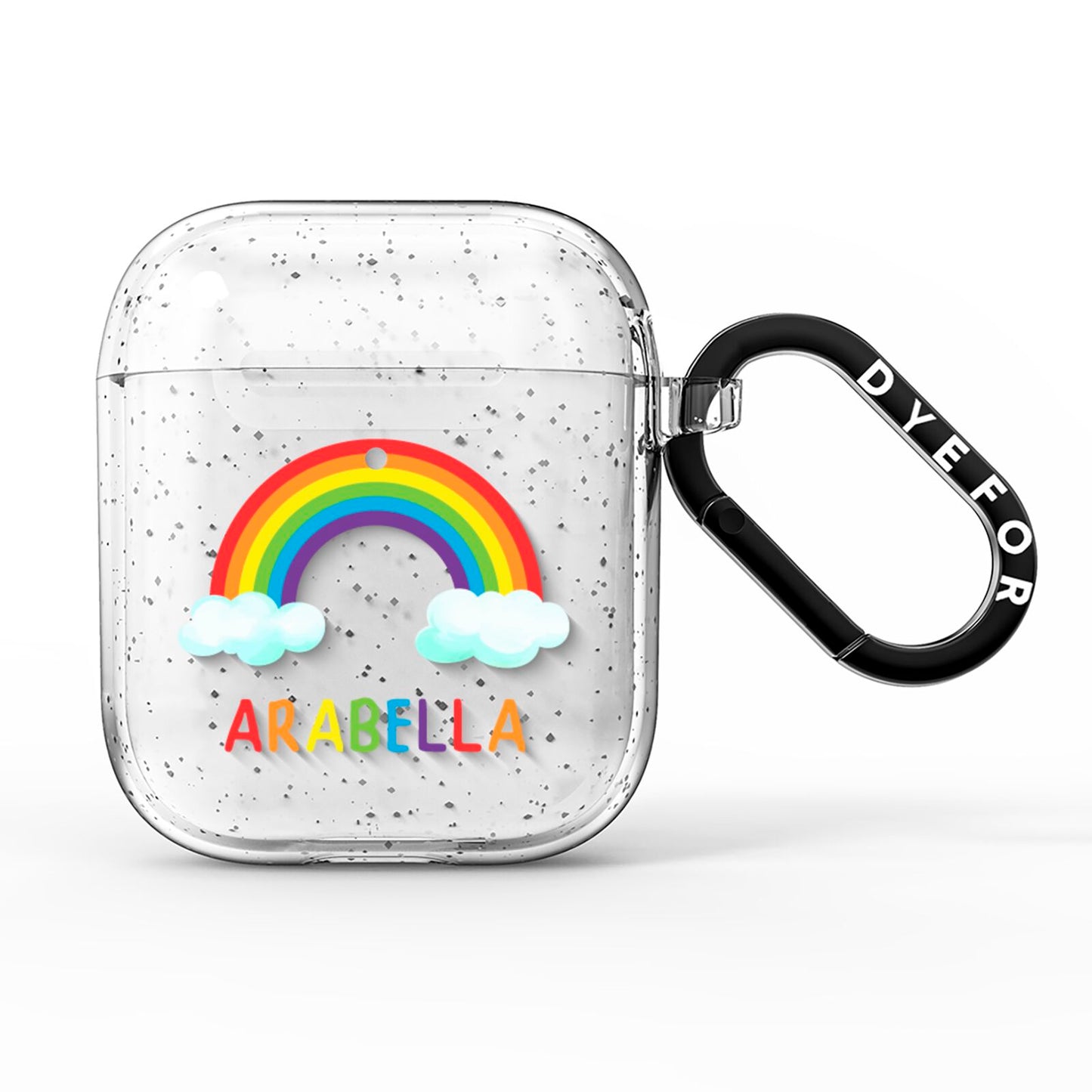 Personalised Rainbow Name AirPods Glitter Case