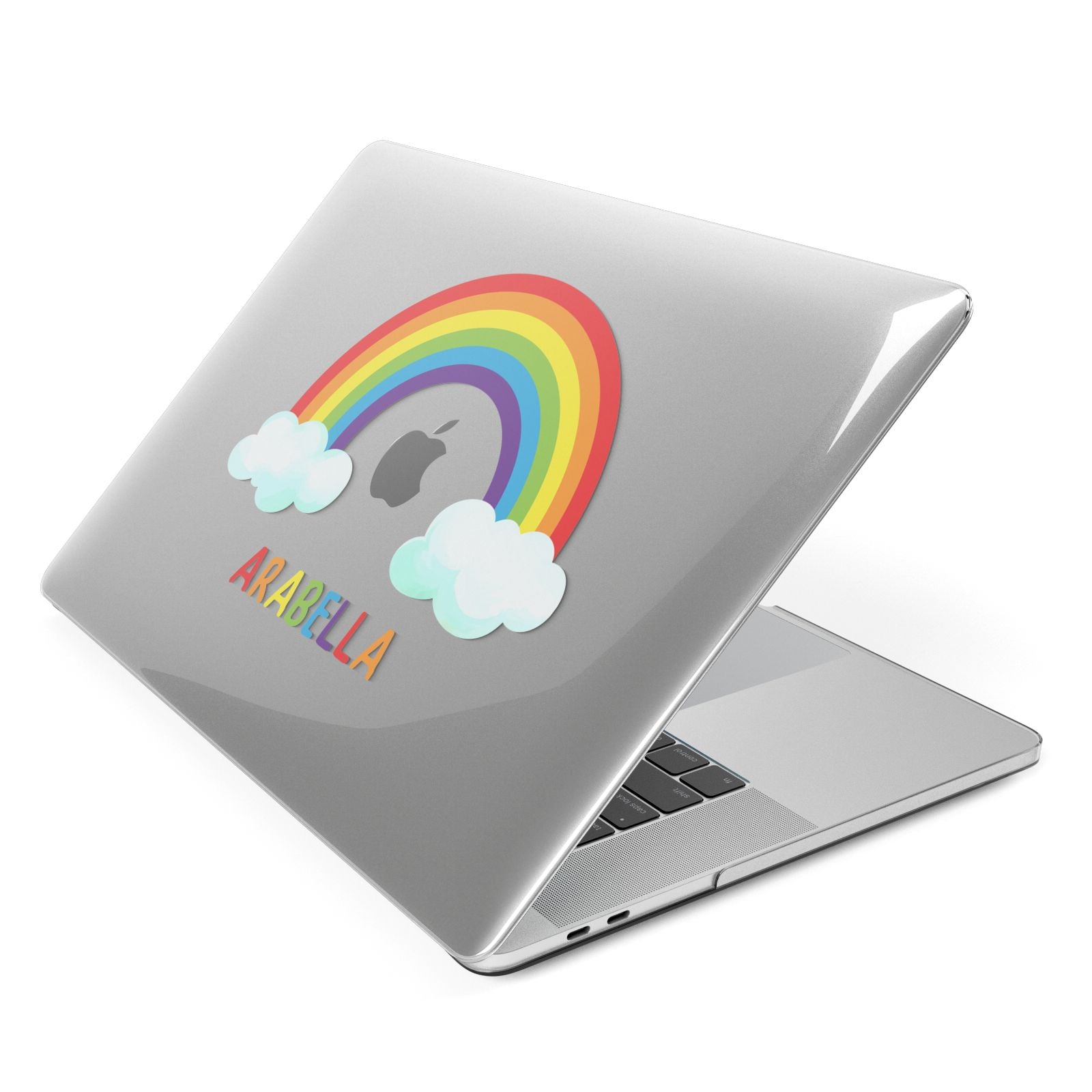 Personalised Rainbow Name Apple MacBook Case Side View