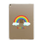 Personalised Rainbow Name Apple iPad Gold Case