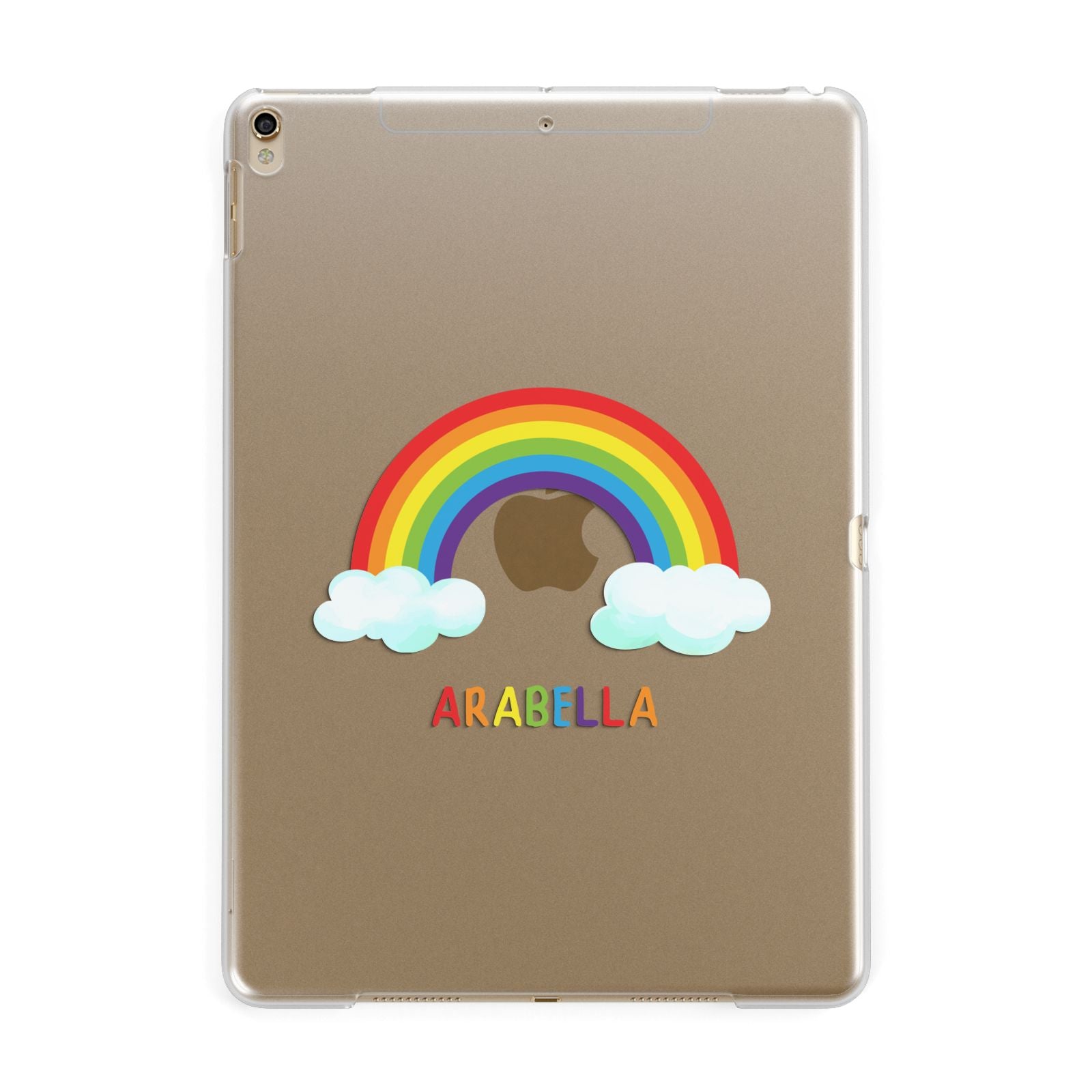 Personalised Rainbow Name Apple iPad Gold Case