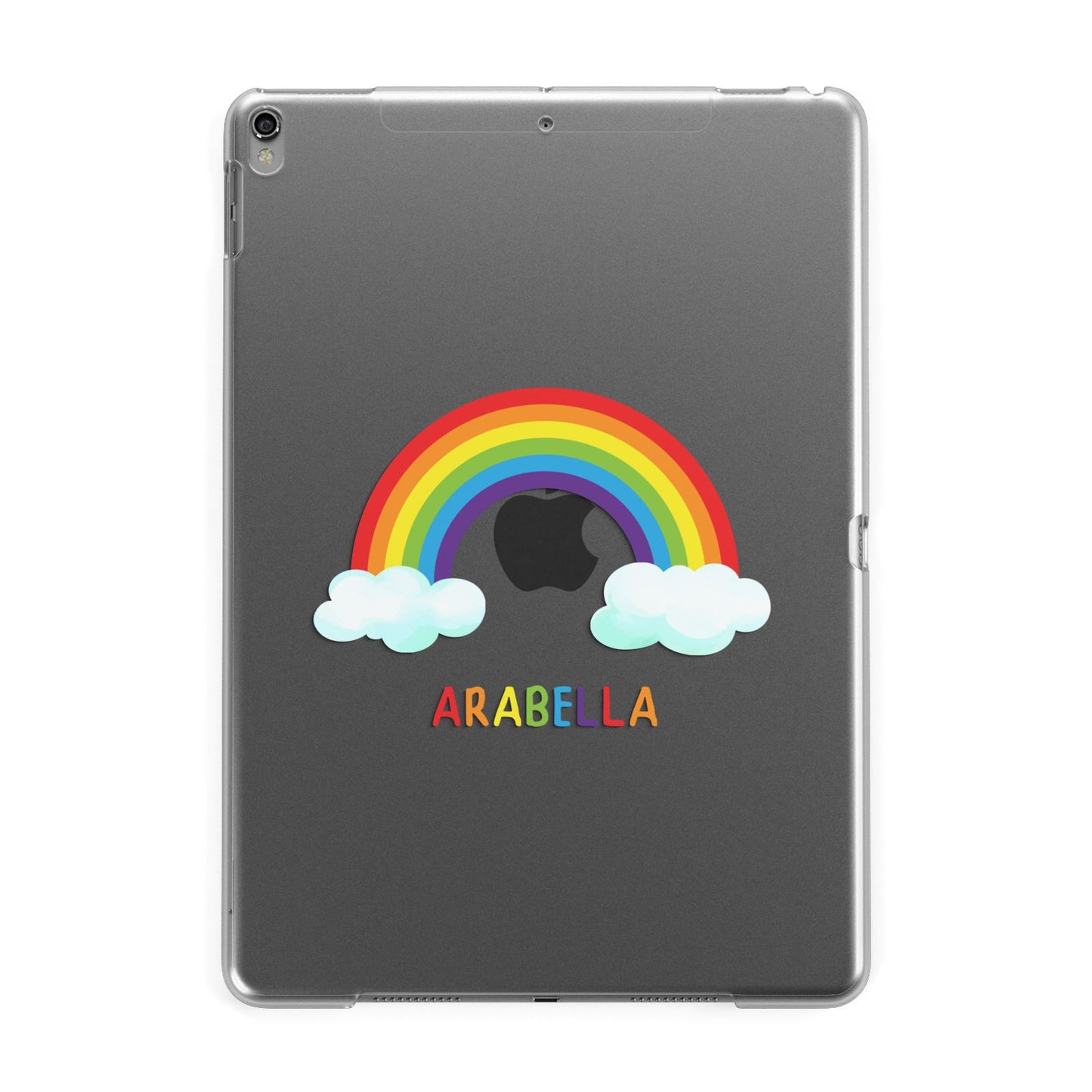 Personalised Rainbow Name Apple iPad Grey Case