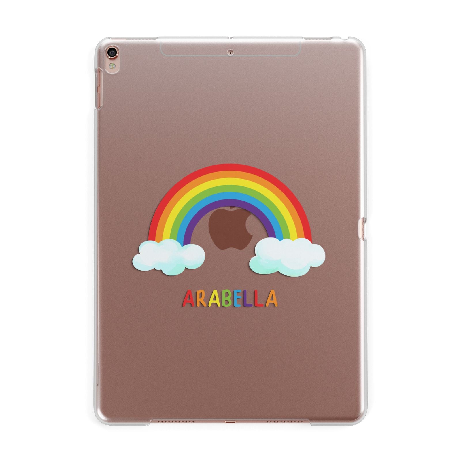 Personalised Rainbow Name Apple iPad Rose Gold Case