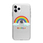 Personalised Rainbow Name Apple iPhone 11 Pro in Silver with Bumper Case
