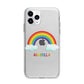 Personalised Rainbow Name Apple iPhone 11 Pro in Silver with Bumper Case