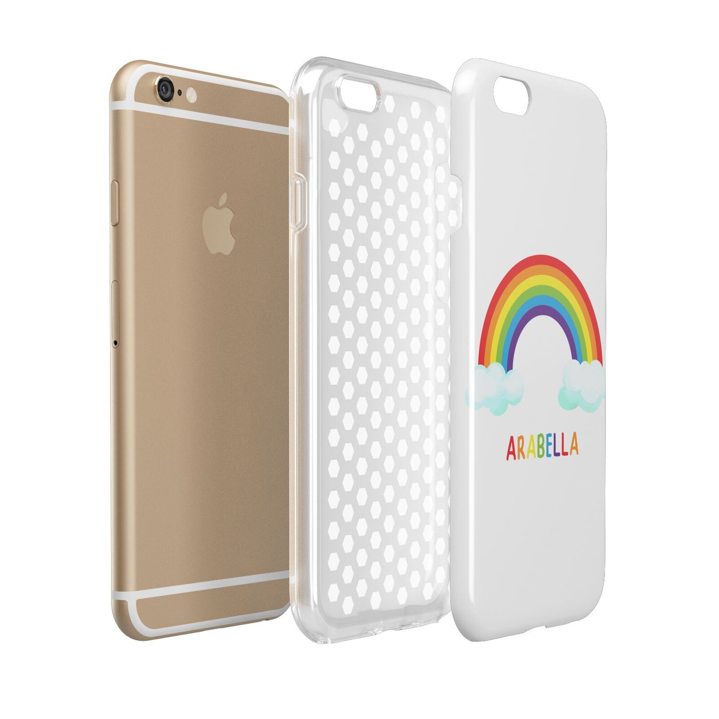 Personalised Rainbow Name Apple iPhone 6 3D Tough Case Expanded view