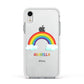 Personalised Rainbow Name Apple iPhone XR Impact Case White Edge on Silver Phone