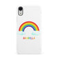 Personalised Rainbow Name Apple iPhone XR White 3D Snap Case