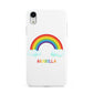 Personalised Rainbow Name Apple iPhone XR White 3D Tough Case
